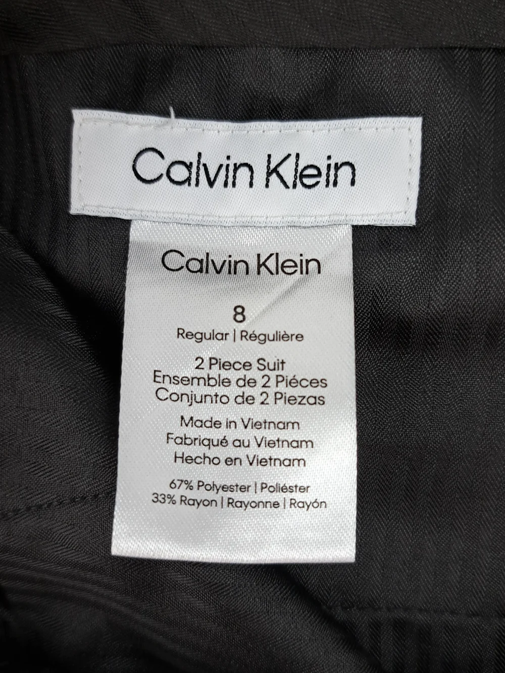 Calvin Klein Boys Size 8R Black Dress Pants  Polyester Rayo